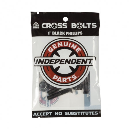 Independent - Hardware Black Pk/8 1" Phillips